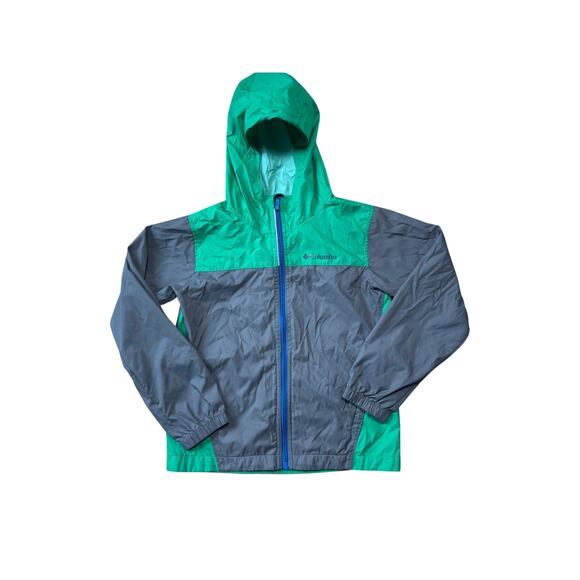 Columbia boys Green & Gray Lightweight Windbreaker jacket, size Small (8) - Picture 1 of 11